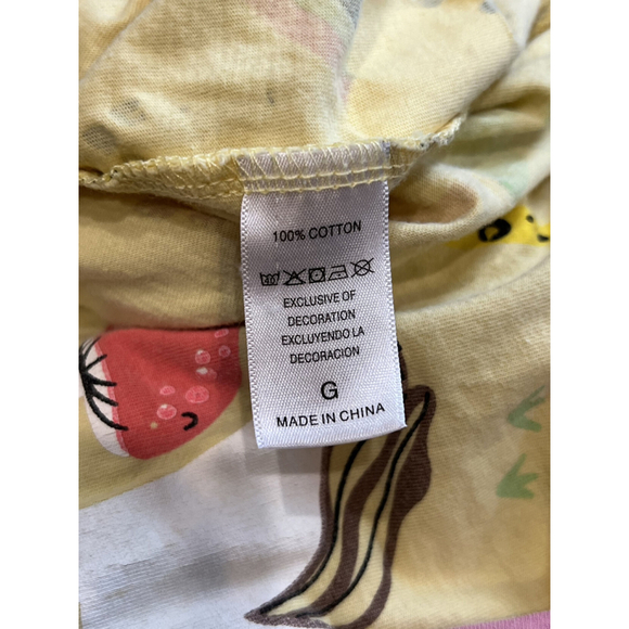 Girls Yellow Unicorn Dinosaur Rainbow Dress Cotton Playwear Cute Fun - Picture 3 of 3